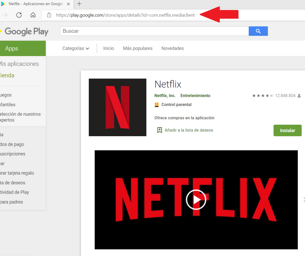 descargar un archivo APK de Google Play